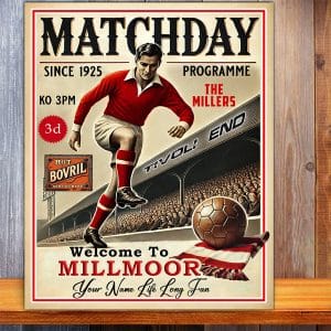 Personalised Rotherham Football Programme Retro Metal Sign PCS76