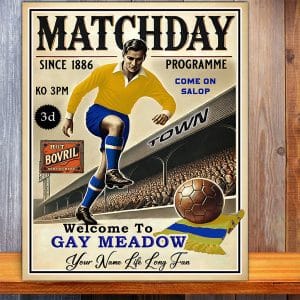 Personalised Shrewsbury Town Football Programme Retro Metal Sign PCS80