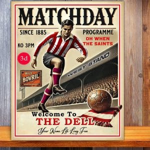 Personalised Southampton Football Programme Retro Metal Sign PCS81