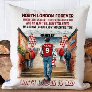 Personalised Arsenal Football Watercolour Stadium Cushion Cover SFC02