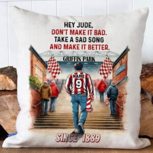 Personalised Brentford Football Watercolour Stadium Cushion Cover SFC10