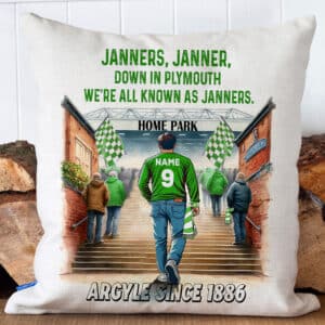 Personalised Plymouth Argyle Football Watercolour Stadium Cushion Cover SFC56