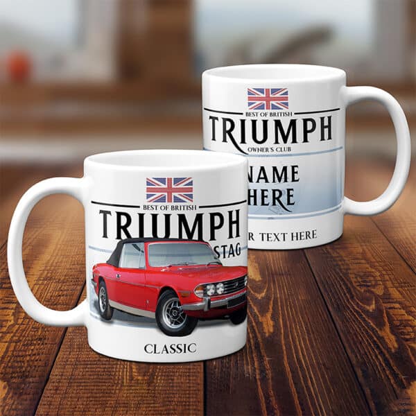 Personalised Triumph Stag Classic Car Mug & Coaster Set CLC53 - Image 3