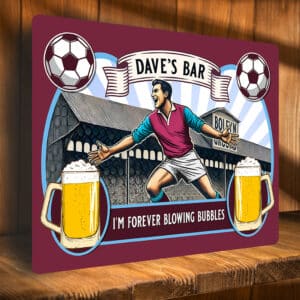 Personalised West Ham United Football Retro Stadium Beer Bar Metal Sign SBS92