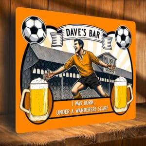 Personalised Wolverhampton Football Retro Stadium Beer Bar Metal Sign SBS94