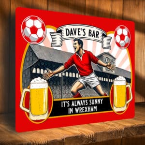 Personalised Wrexham Football Retro Stadium Beer Bar Metal Sign SBS95