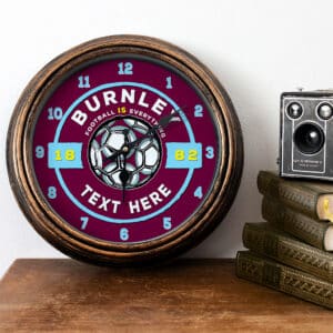 Personalised Burnley Retro Football Fan Wall Clock FBC12