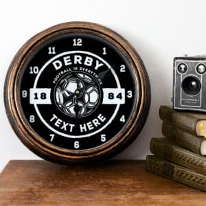 Personalised Derby Retro Football Fan Wall Clock FBC19