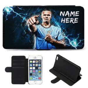 Personalised Erling Haaland Manchester City Football Player Flip Phone Case NLP31