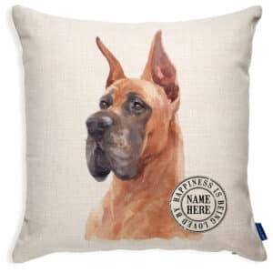 Personalised Fawn Great Dane Cushion Cover KDC74