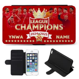 Personalised Liverpool Football Flip Phone Case League Champions Winners 2025 20th Gift LIVCHA3