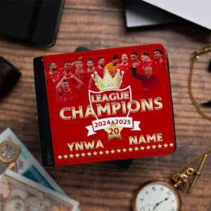 Personalised Liverpool Football Wallet League Champions Winners 2025 20th Gift LIVCHA3