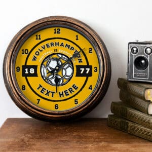 Personalised Wolverhampton Retro Football Fan Wall Clock FBC57