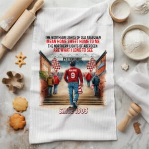 Personalised Aberdeen Football Stadium Kitchen Tea Towel SFC01
