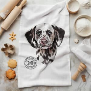 Personalised Dalmatian Dog Kitchen Tea Towel KDC17