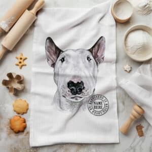 Personalised English Bull Terrier Dog Kitchen Tea Towel KDC18