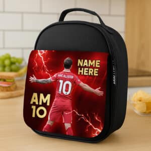 Personalised Mac Allister Liverpool Football Black School Lunch Bag LU01