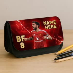 Personalised Fernandes Man Utd Football Player Black Pencil Case LUP05