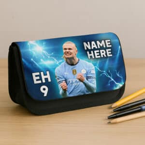 Personalised Haaland Man City Football Player Black Pencil Case LUP10