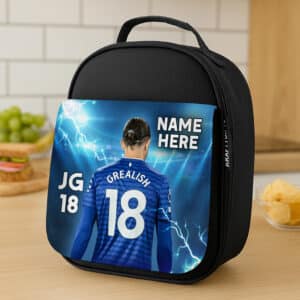 Personalised Grealish Everton Football Black School Lunch Bag LU12