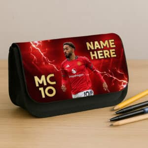 Personalised Cunha Man Utd Football Player Black Pencil Case LUP21