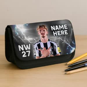 Personalised Woltemade Newcastle Football Player Black Pencil Case LUP25