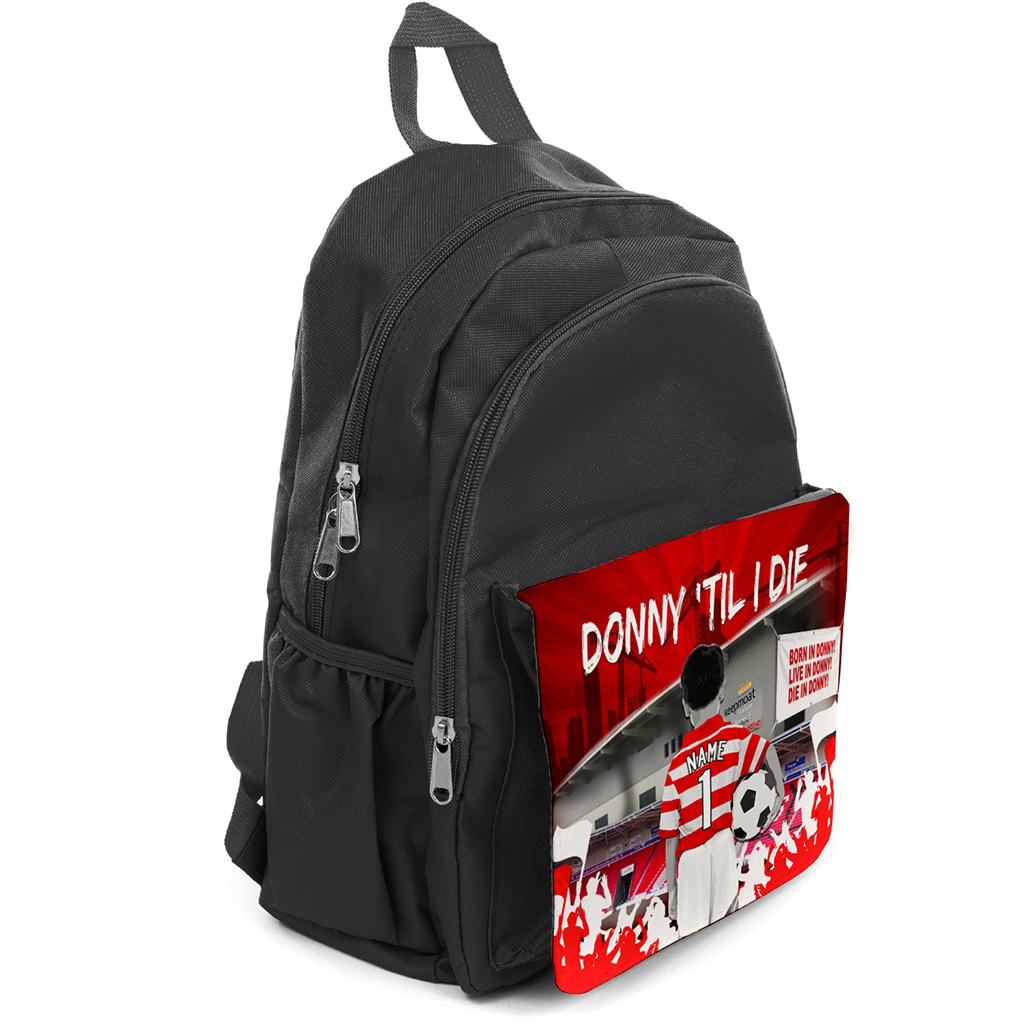 Personalised Doncaster Kids Football Black Backpack CF21 - Personalised ...