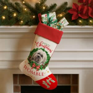 Personalised Lhasa Apso Dog Christmas Stocking DWST40