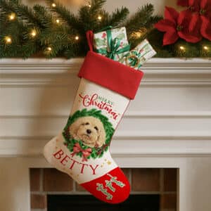 Personalised ShiPoo Dog Christmas Stocking DWST54