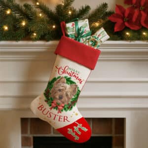 Personalised Yorkshire Terrier Dog Christmas Stocking DWST53