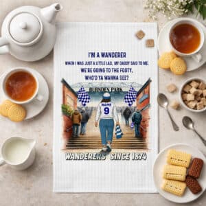 Women's Football Bolton Personalised Kitchen Tea Towel SFC92