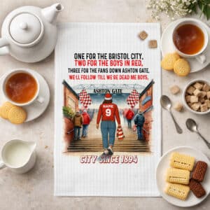Women's Football Bristol City Personalised Kitchen Tea Towel SFC95