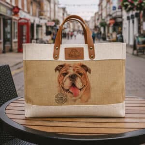 Bulldog Tote Bag Personalised Dog Shopper Handbag KDC06
