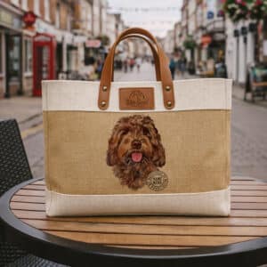 Brown Cockapoo Tote Bag Personalised Dog Shopper Handbag KDC48