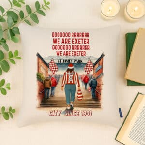 Women's Football Exeter Personalised Watercolour Stadium Cushion Cover SFC112