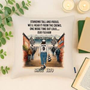 Women's Football Fulham Personalised Watercolour Stadium Cushion Cover SFC114