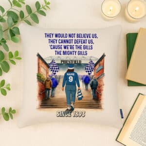 Women's Football Gillingham Personalised Watercolour Stadium Cushion Cover SFC115