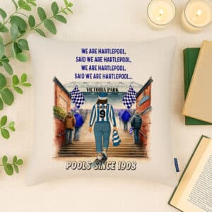 Women's Football Hartlepool Personalised Watercolour Stadium Cushion Cover SFC117