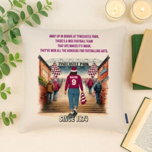 Women's Football Hearts Personalised Watercolour Stadium Cushion Cover SFC118
