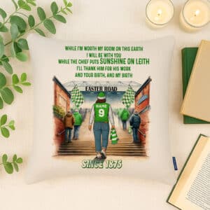 Women's Football Hibernian Personalised Watercolour Stadium Cushion Cover SFC120