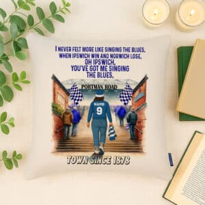 Women's Football Ipswich Personalised Watercolour Stadium Cushion Cover SFC122