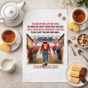 Women's Football Middlesbrough Personalised Kitchen Tea Towel SFC133