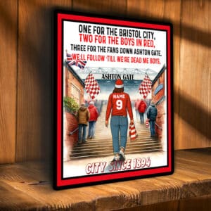 Women's Football Bristol City Personalised Stadium Metal Sign SFS95