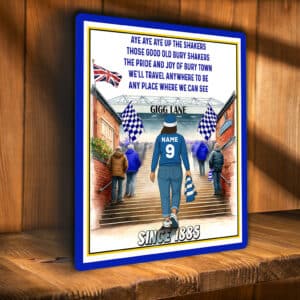 Women's Football Bury Personalised Stadium Metal Sign SFS97