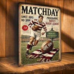 Personalised Batley Rugby League Metal Wall Sign RLS02