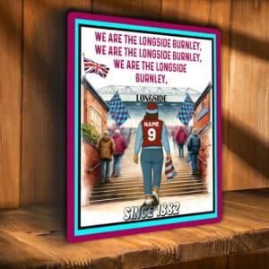 Women's Football Burnley Personalised Stadium Metal Sign SFS96