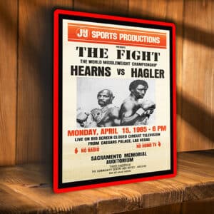 Hagler v Hearns Boxing Match Metal Wall Sign BX003