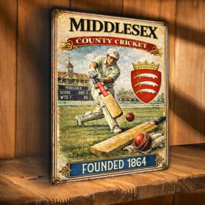 Personalised Middlesex County Cricket Metal Wall Sign ECC10