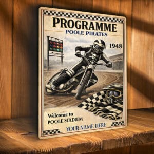 Personalised Poole Pirates Speedway Metal Wall Sign SWS20
