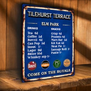 Reading Football Snack Bar Metal Wall Sign RBS74